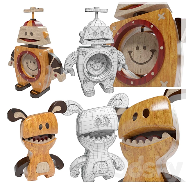 Toys made of wood 3DS Max Model - thumbnail 3