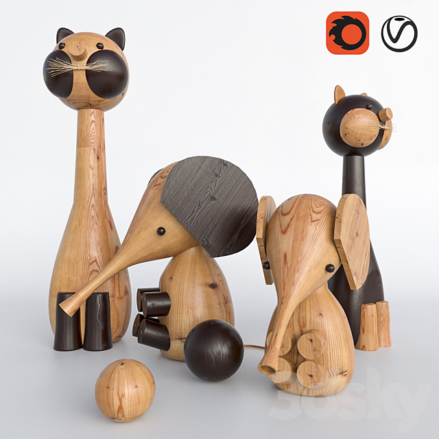 Toys made of wood 3DSMax File - thumbnail 1