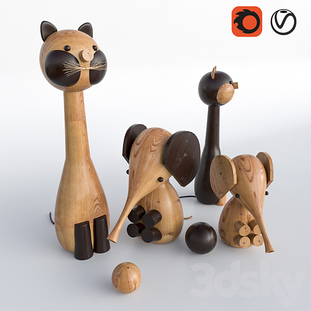 Toys made of wood 3DSMax File - thumbnail 2