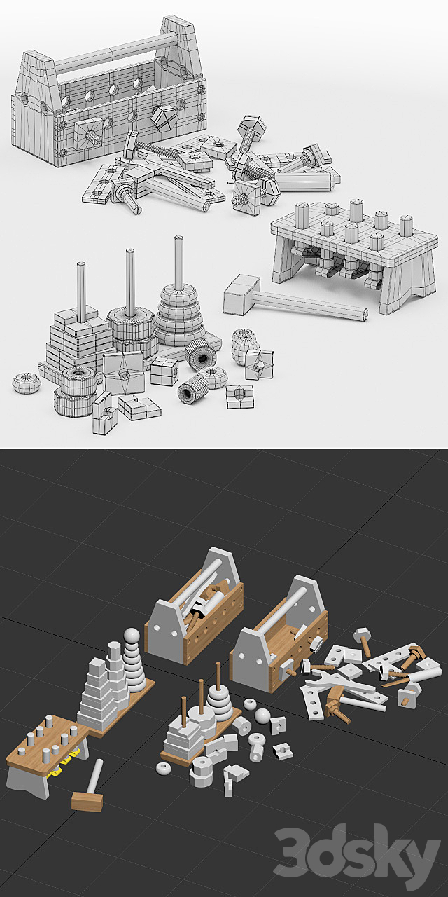 Toys set Melissa & Doug 3DS Max Model - thumbnail 3