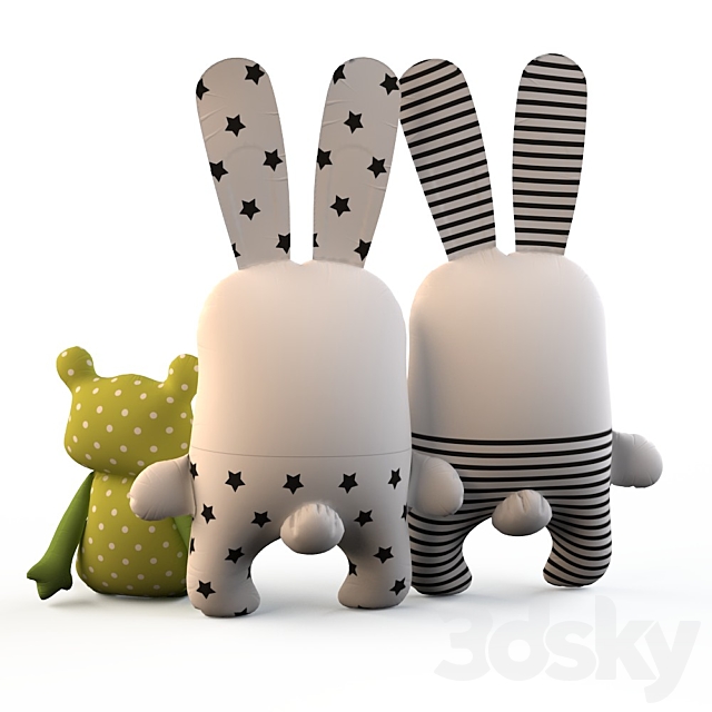 Toys Textile (Hares and the Frog) 3DSMax File - thumbnail 2