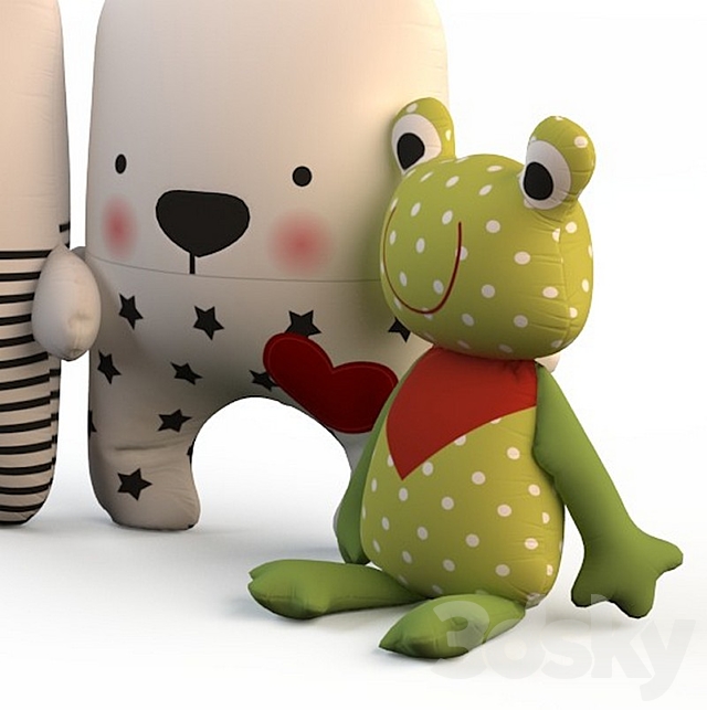 Toys Textile (Hares and the Frog) 3DSMax File - thumbnail 3