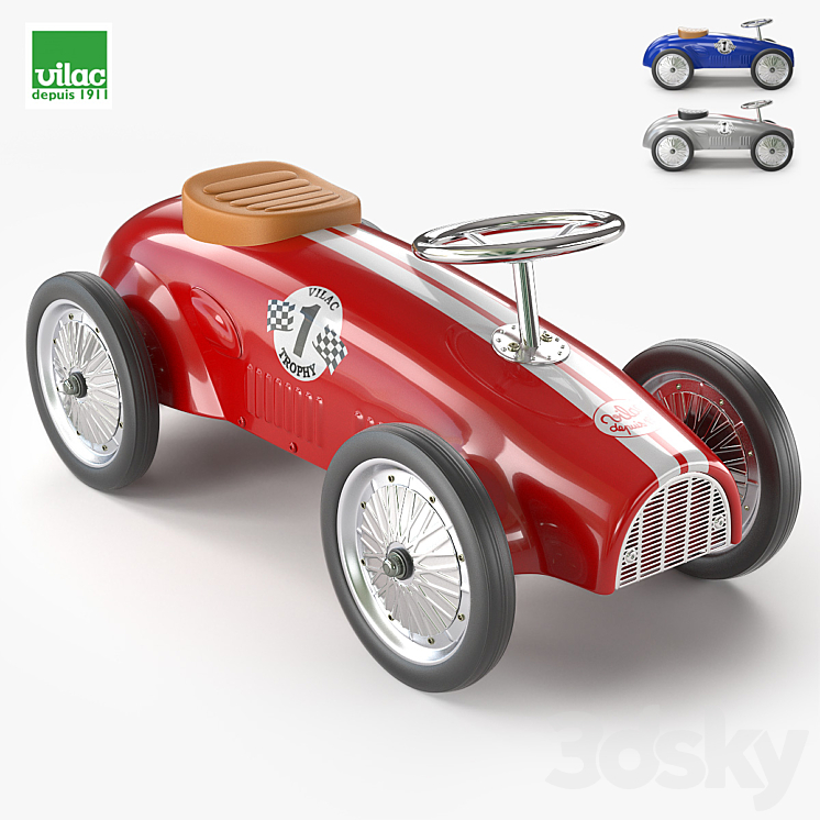 Vilac Ride On Racing Car 3DS Max - thumbnail 1