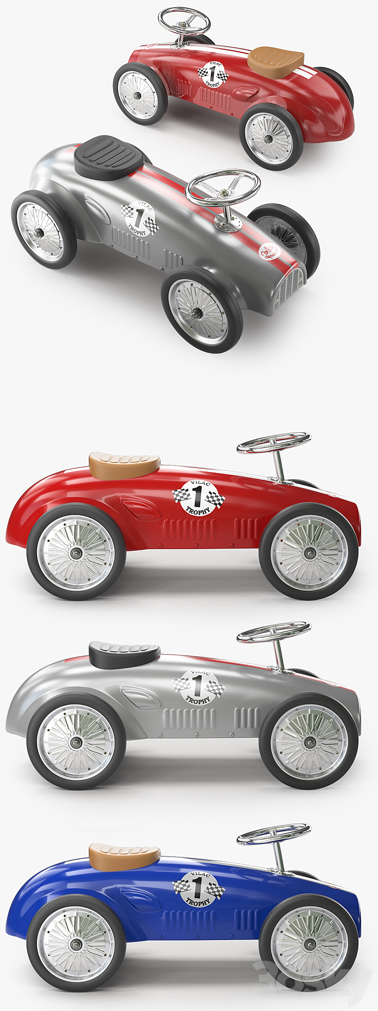 Vilac Ride On Racing Car 3DS Max - thumbnail 2