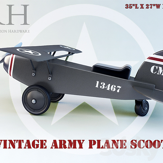 vintage army plane scoot 3DSMax File - thumbnail 1