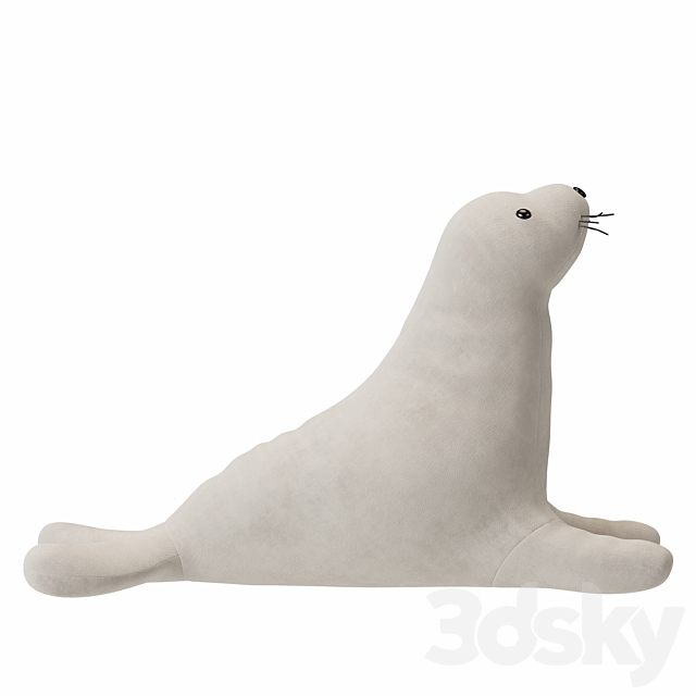 White Seal Plush Toy 3ds Max - thumbnail 3