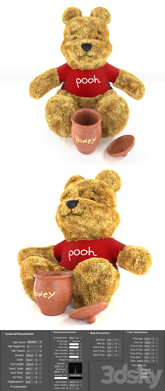 Winnie the Pooh 3DS Max Model - thumbnail 2