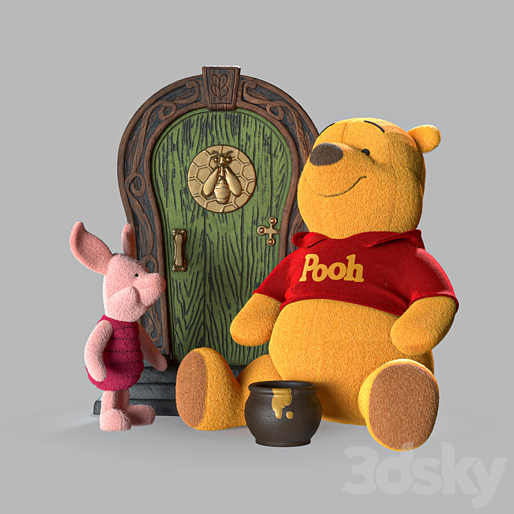 Winnie the Pooh and Piglet 3DS Max - thumbnail 1