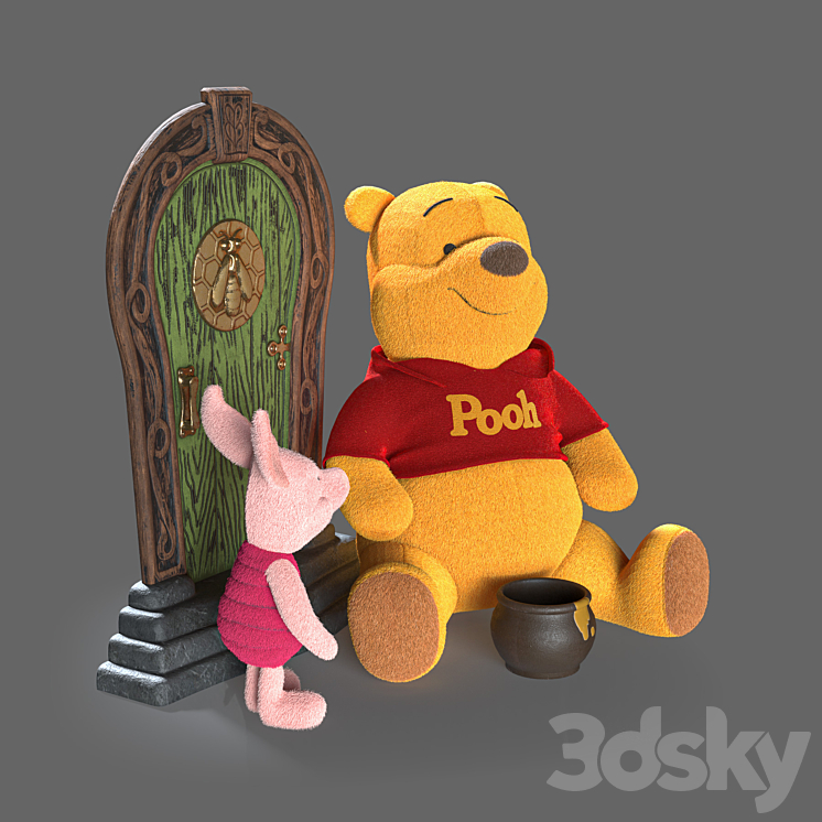 Winnie the Pooh and Piglet 3DS Max - thumbnail 2