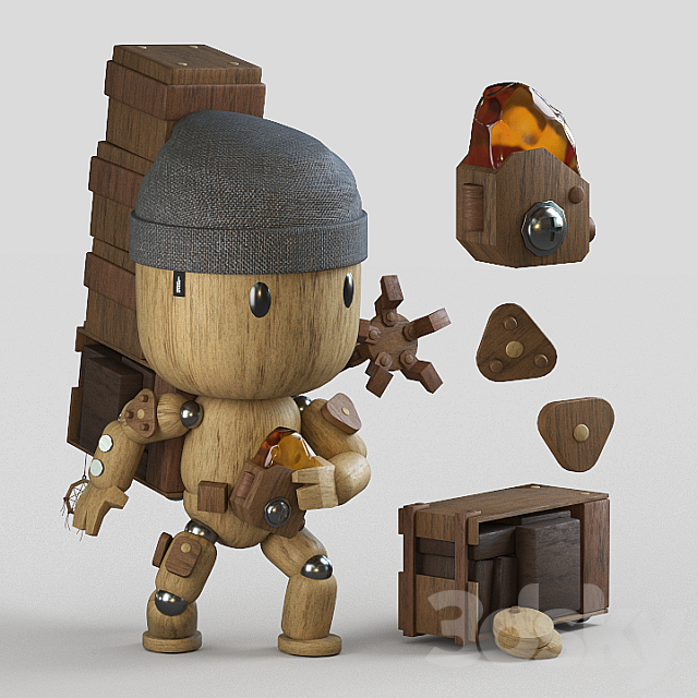 Wood Stranding – ActionFigurine 3DSMax File - thumbnail 3