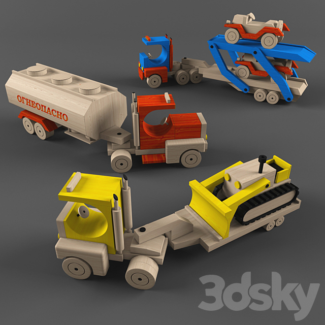 wooden toys-heavy equipment 3DSMax File - thumbnail 1