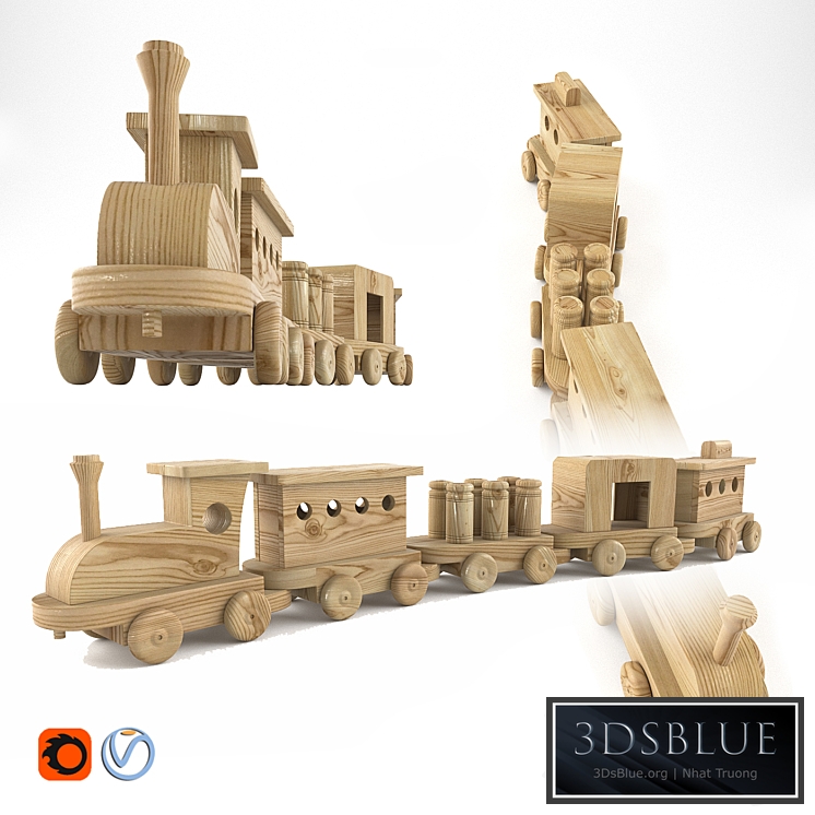 Wooden Toys_Train 3DS Max - thumbnail 3