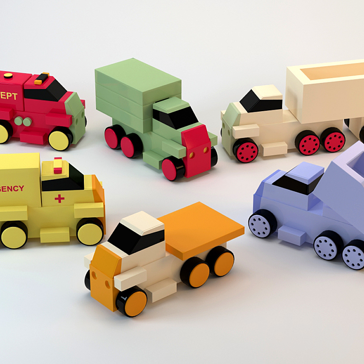 wooden truck \/ wooden trucks 3DS Max - thumbnail 1