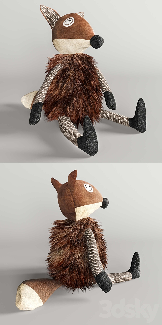 WOOLY plush fox 3DS Max Model - thumbnail 2