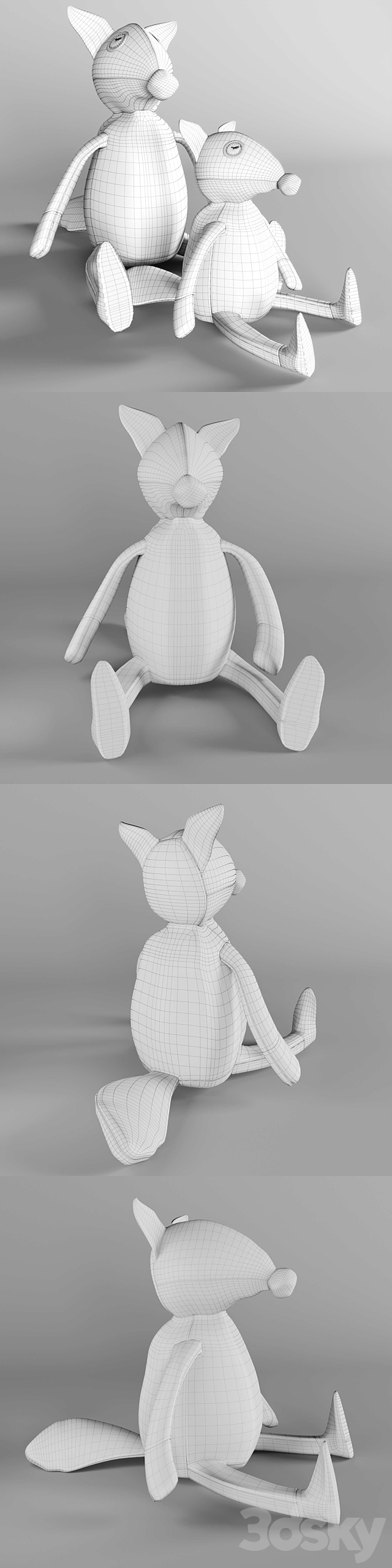 WOOLY plush fox 3DS Max Model - thumbnail 3