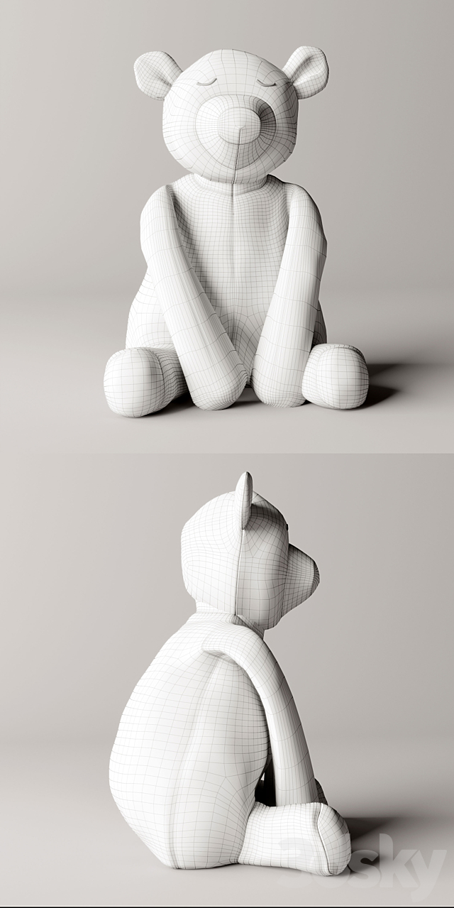 Wooly plush polar bear 3DSMax File - thumbnail 3