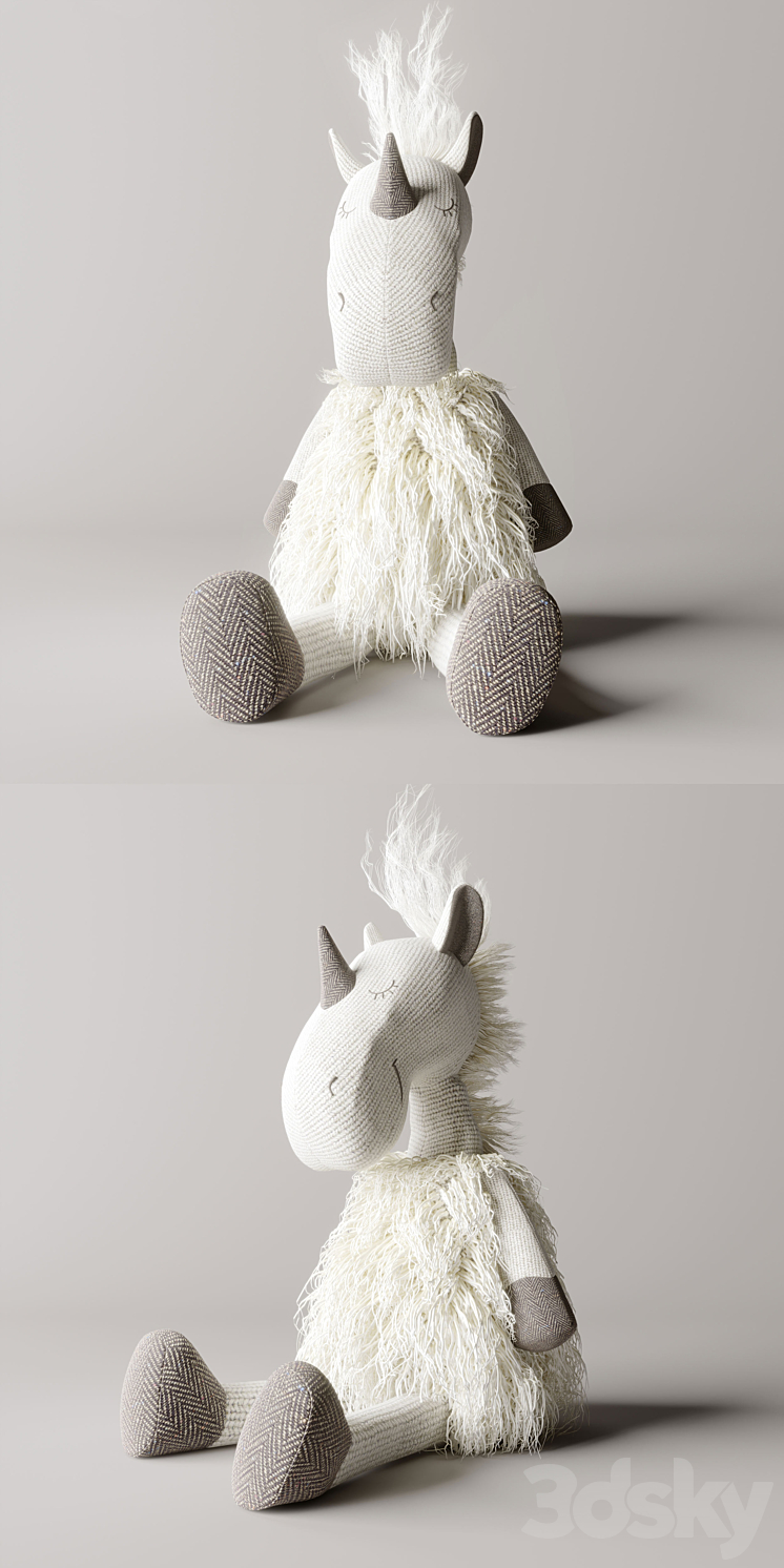 WOOLY plush unicorn 3DS Max - thumbnail 2