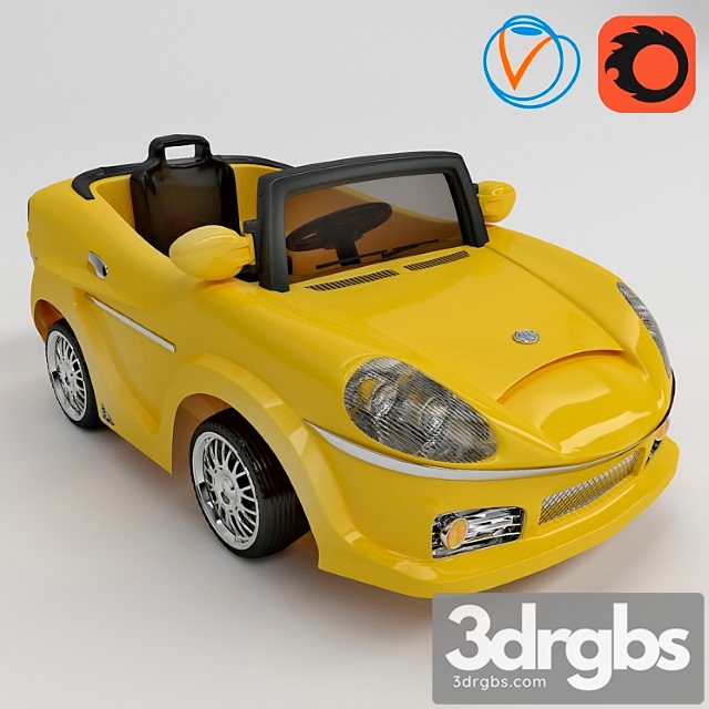 Yellow Car Toy 3dsmax Download - thumbnail 1