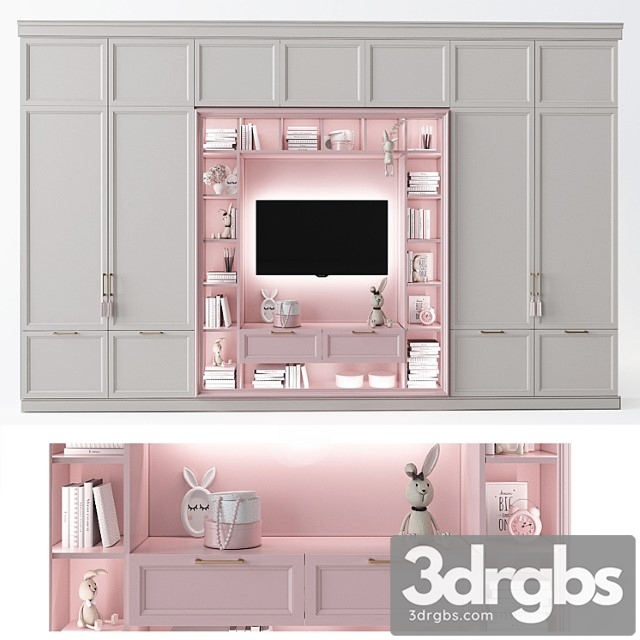 Wardrobe Children’s furniture 3 3dsmax Download - thumbnail 1