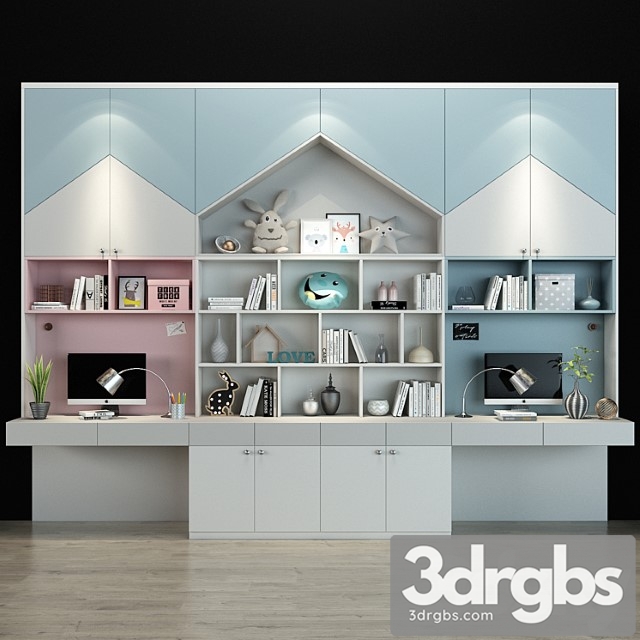 Wardrobe Furniture for a children 0146 3dsmax Download - thumbnail 1