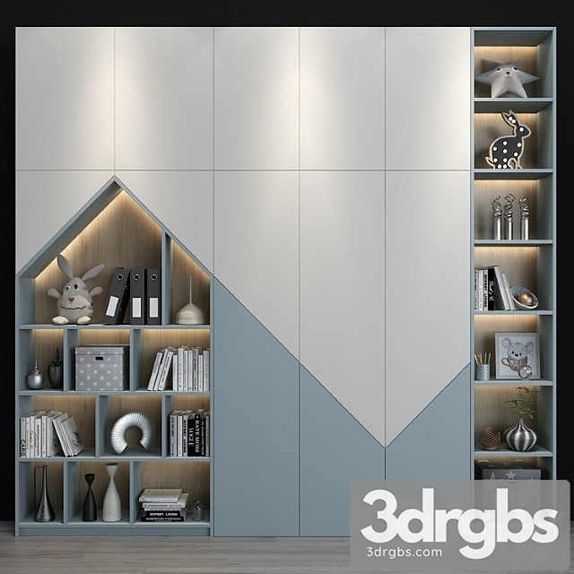 Wardrobe Furniture for a children 0192 3dsmax Download - thumbnail 1