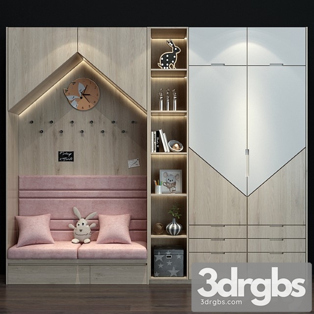 Wardrobe Furniture for a children 0212 3dsmax Download - thumbnail 1