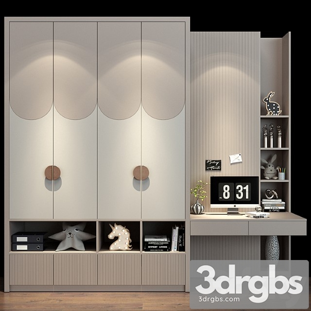 Wardrobe Furniture for a children 0335 3dsmax Download - thumbnail 1