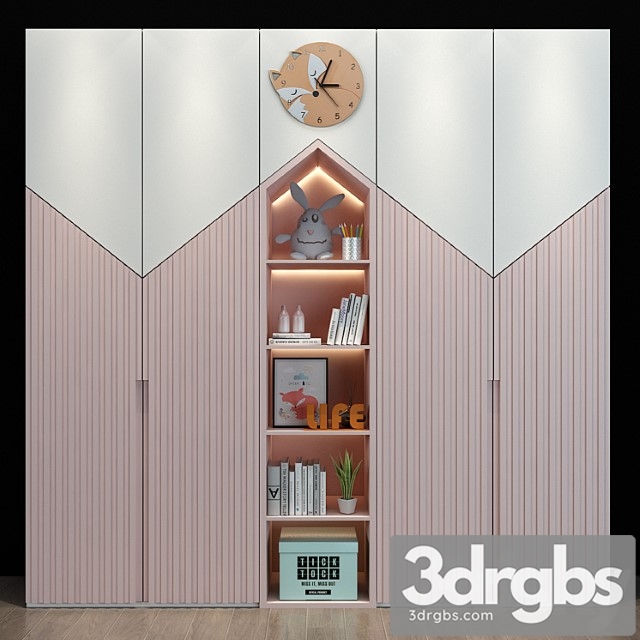 Wardrobe Furniture for a children 060 3dsmax Download - thumbnail 1