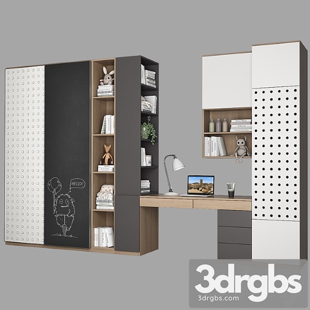 Wardrobe Furniture for a children&_1 3dsmax Download - thumbnail 1