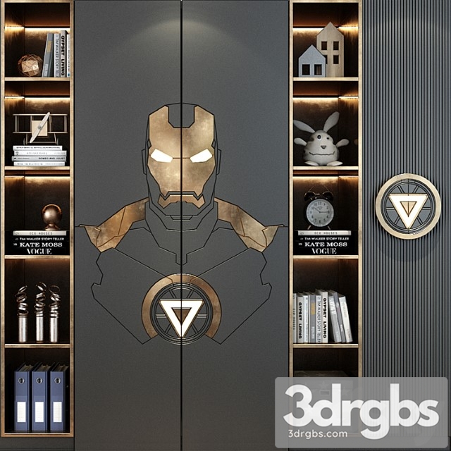 Wardrobe Furniture for children 0561- iron man 3dsmax Download - thumbnail 1