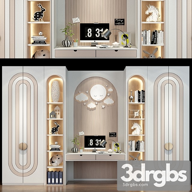 Wardrobe Furniture for children 0578 3dsmax Download - thumbnail 1