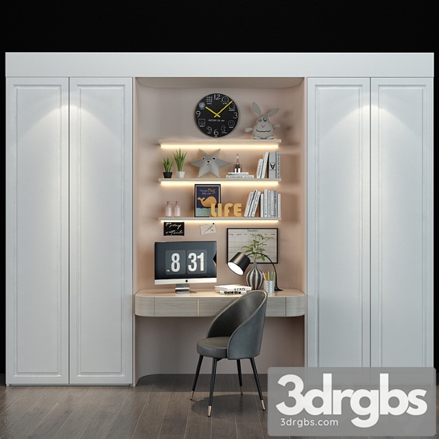 Wardrobe Furniture for children set 085 3dsmax Download - thumbnail 1