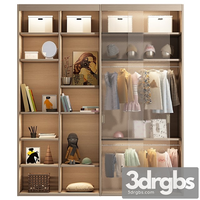 Wardrobe Wardrobe with decor 1 3dsmax Download - thumbnail 1