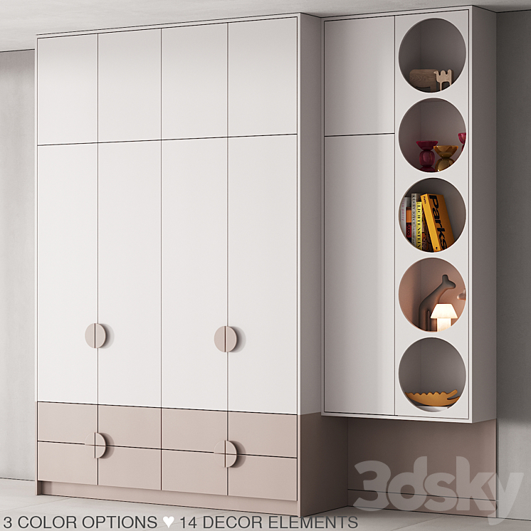 199 furniture for children 01 rack with round holes 01 3DS Max Model - thumbnail 1