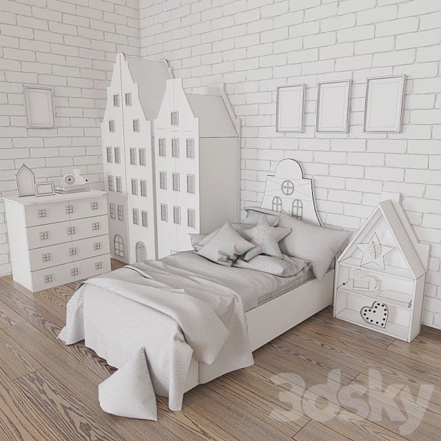 A set of furniture and bedding Amsterdam Zara Home 3DSMax File - thumbnail 3