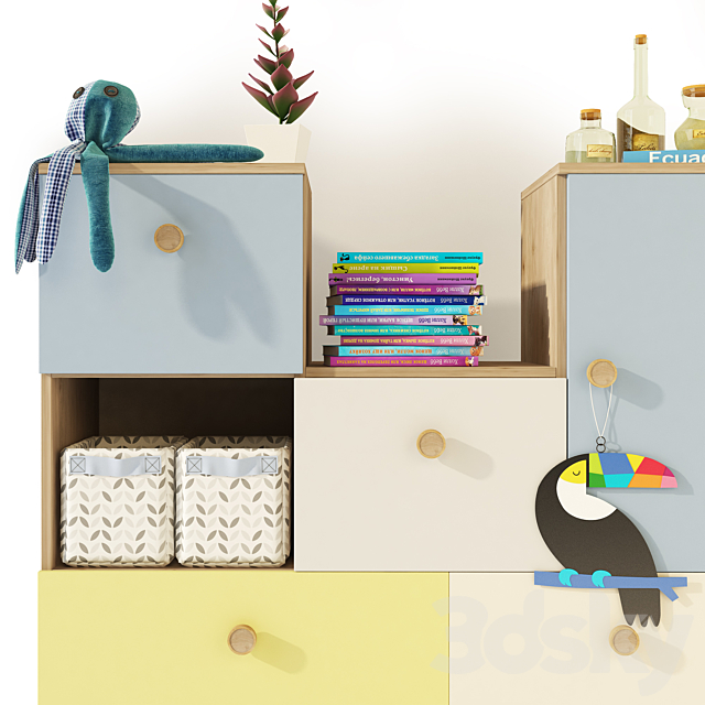 Bookcase. Children’s furniture Kvikk 3ds Max - thumbnail 2