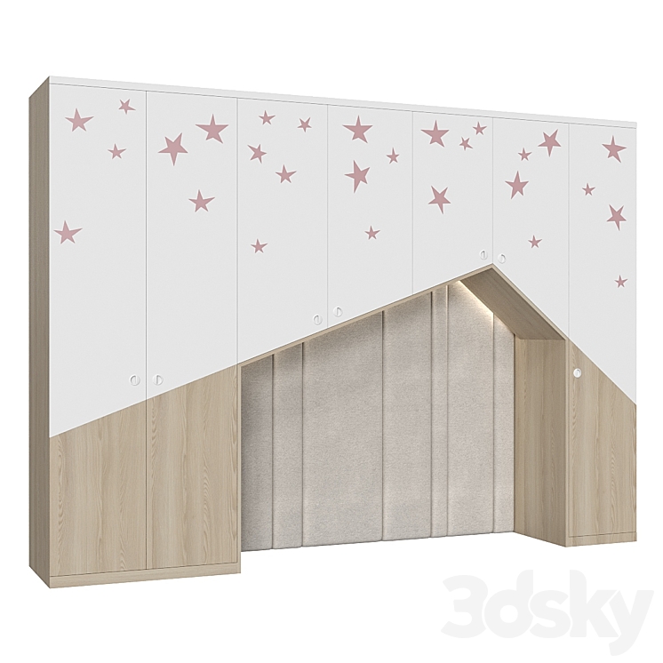 Cabinet with headboard 040. 3DS Max - thumbnail 2