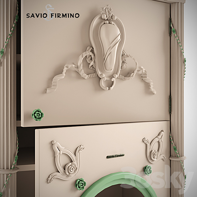 Children’s furniture “Castle” Savio Firmino. TV wall 3DS Max Model - thumbnail 2