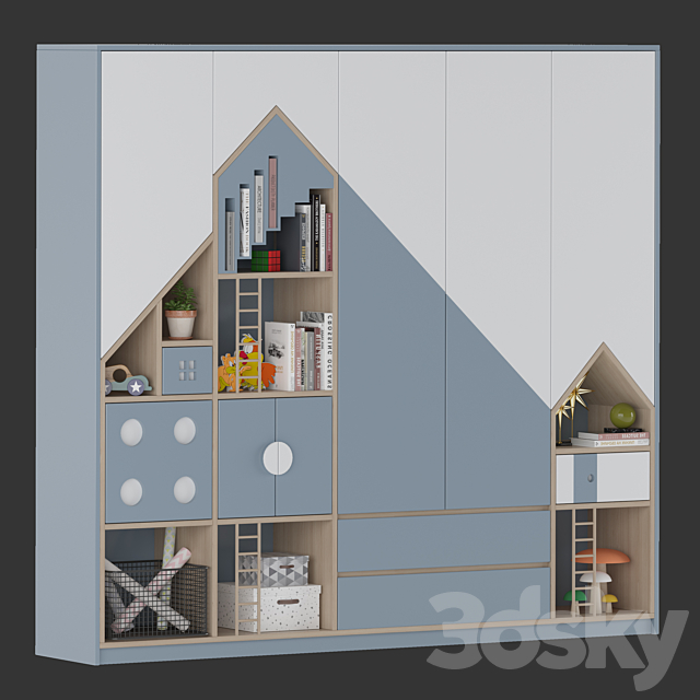 Childrens wardrobe 01 3ds Max - thumbnail 2