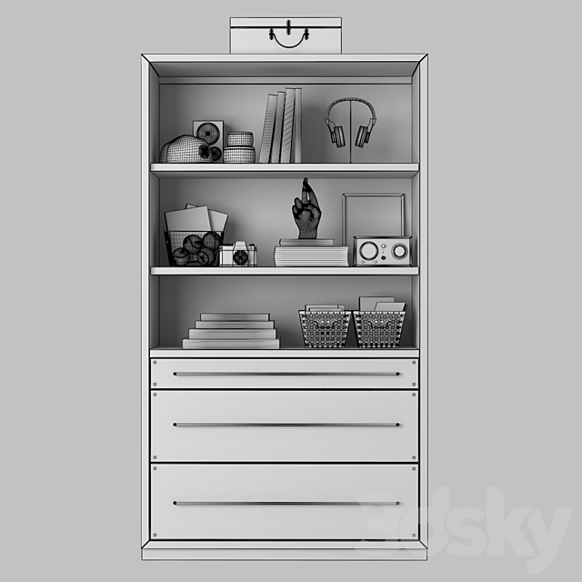 COLBIN WIDE BOOKCASE 3ds Max - thumbnail 3