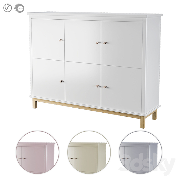 Ellipse Wardrobe Classic low in four colors 3DS Max - thumbnail 1