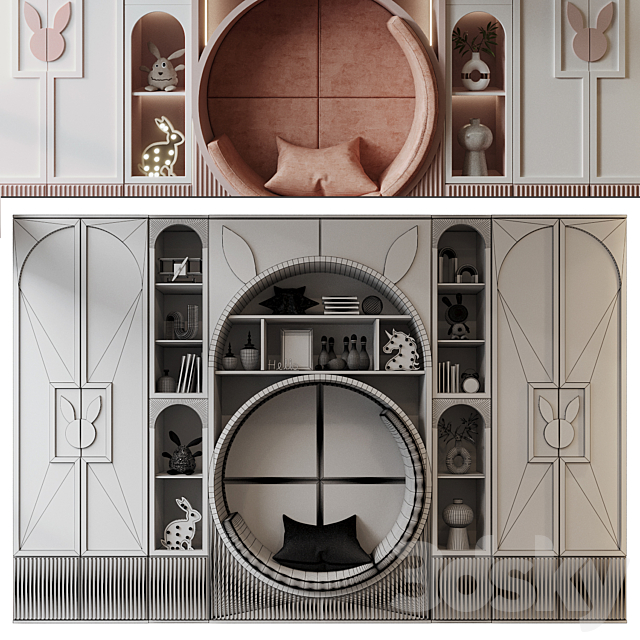 Furniture composition 739 3DS Max Model - thumbnail 2