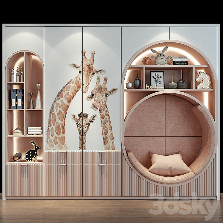 Furniture for a children 0440 3DS Max - thumbnail 1