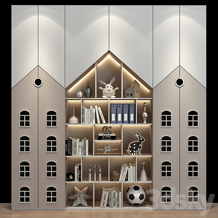 Furniture for a children 0446 3DS Max Model - thumbnail 1