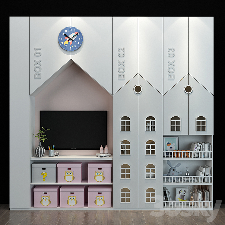 Furniture for a children 054 3DS Max - thumbnail 1