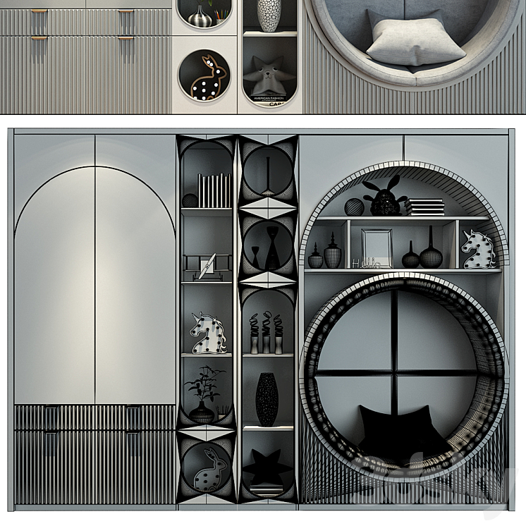 Furniture for children 0575 3DS Max Model - thumbnail 2