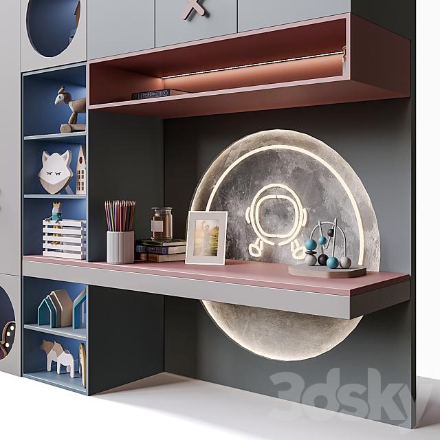 kids shelf 07 3DS Max Model - thumbnail 3