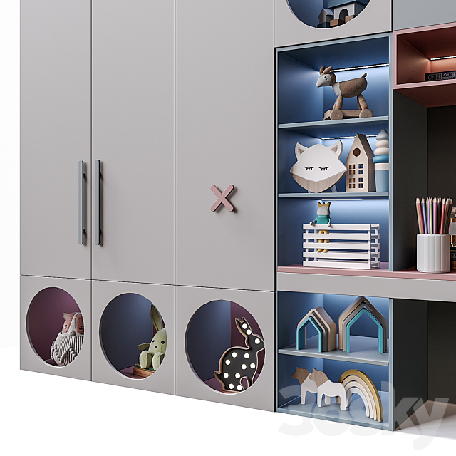 kids shelf 07 3DS Max Model - thumbnail 4