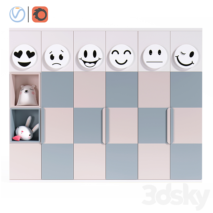 kidsroom wardrobe 3DS Max - thumbnail 1