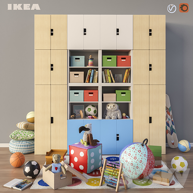 Modular furniture. accessories and toys IKEA set 3 3DSMax File - thumbnail 1